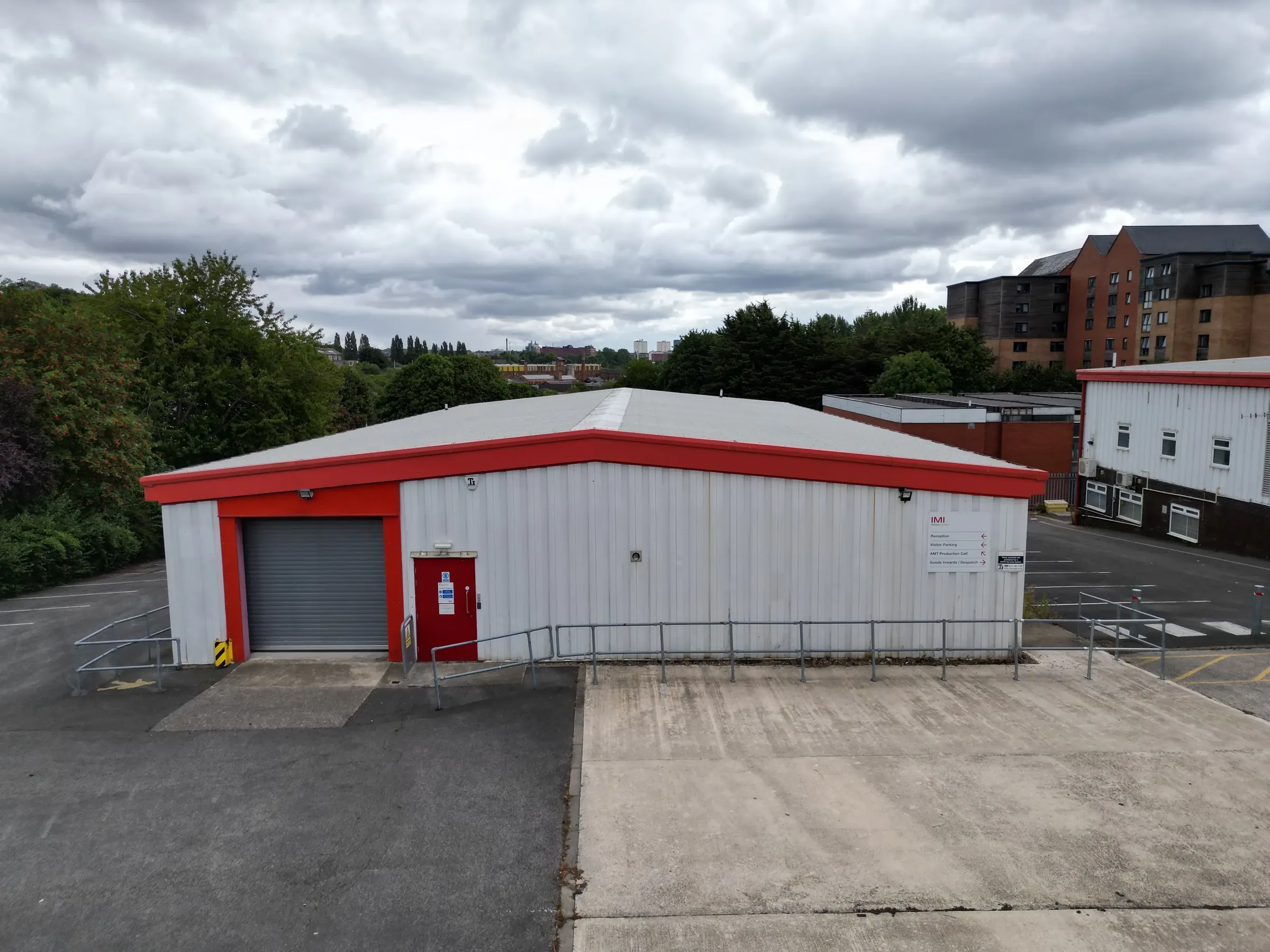 Aerial view of the property proposed as Al-Rahmah Masjid’s new home, with its car park